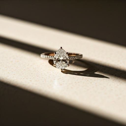Pear-cut diamond ring